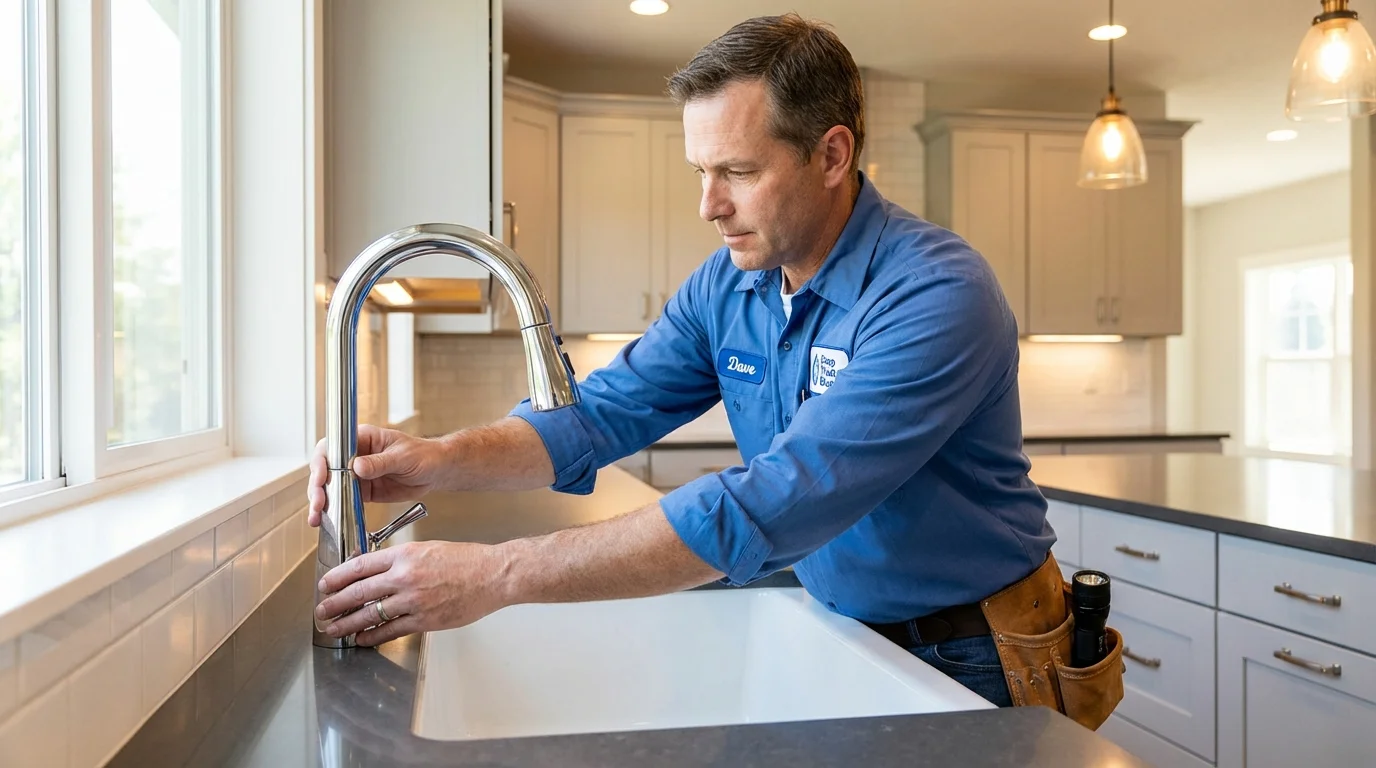 Kitchen faucet installation by Johns Plumbing LLC in Rockwell
